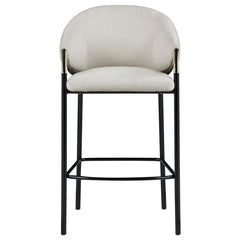 Chadwick Sloped Arm Bar Stools Beige and Glossy Black (Set of 2) - 183437