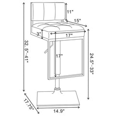 Alameda Adjustable Bar Stool White and Chrome - 100193