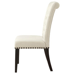 Alana Upholstered Side Chairs Beige and Smokey Black (Set of 2) - 107286