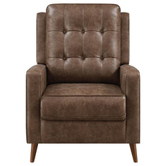 Davidson Upholstered Tufted Push Back Recliner Brown - 609566