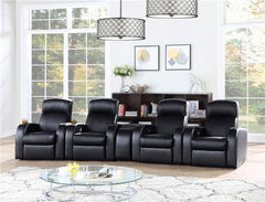 Cyrus Upholstered Track Arm Recliner Black - 600001