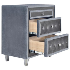 Antonella Upholstered 3-drawer Nightstand Grey - 223582