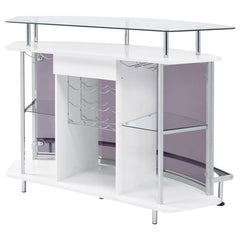 Gideon Crescent Shaped Glass Top Bar Unit with Drawer - 182235