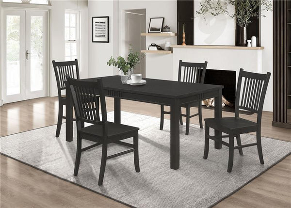 Marbrisa 5-piece Rectangular Dining Table Set Matte Black - 123071-S5