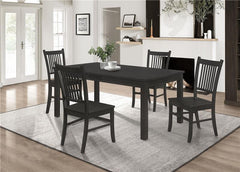 Marbrisa 5-piece Rectangular Dining Table Set Matte Black - 123071-S5