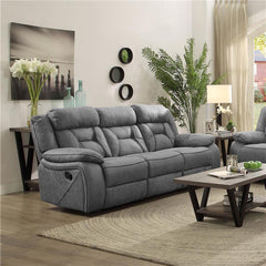Higgins Upholstered Motion Reclining Sofa Grey - 602261