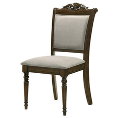 Willowbrook Upholstered Dining Side Chair Grey and Chestnut (Set of 2) - 108112