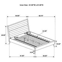 Marlow Wood Queen Panel Bed Rough Sawn Multi - 215761Q