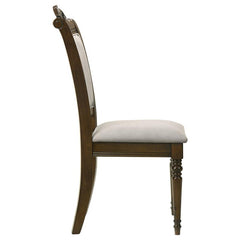 Willowbrook Upholstered Dining Side Chair Grey and Chestnut (Set of 2) - 108112