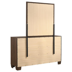 Brandon 6-drawer Dresser with Mirror Medium Warm Brown - 205323M