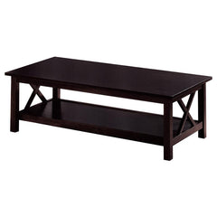 Rachelle 3-piece Rectangular Coffee Table Set Deep Merlot - 5909