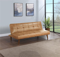 Jenson Upholstered Tufted Convertible Sofa Bed Saddle Brown - 360234