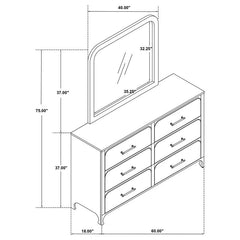 Anastasia 6-drawer Dresser with Mirror Pearl White - 224753M