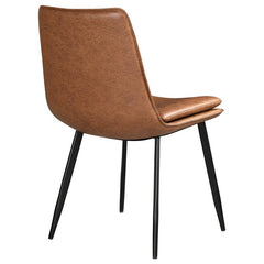 Ortega Padded Seat Solid Back Dining Side Chair Coffee and Black (Set of 2) - 115472