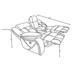 Higgins Upholstered LAF Power Loveseat Grey - 600370B1