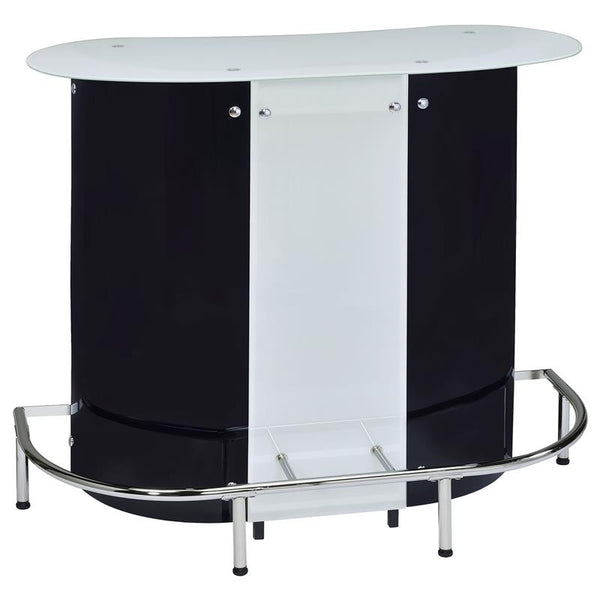 Lacewing 1-shelf Bar Unit Glossy Black and White - 100654