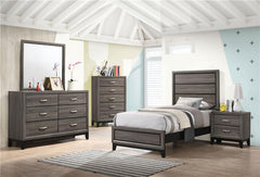 Watson Wood Twin Panel Bed Grey Oak - 212421T