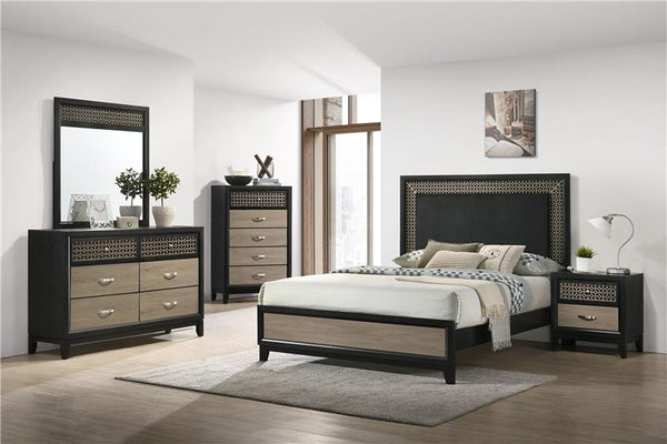 Valencia Wood Queen Panel Bed Black - 223041Q
