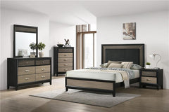 Valencia Wood Eastern King Panel Bed Black - 223041KE