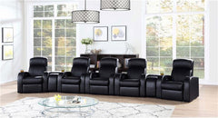Cyrus Upholstered Home Theater Storage Wedge Console Black - 600002