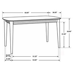 Partridge 5-piece Rectangular Counter Height Dining Set Natural Sheesham and Espresso - 110578-S5E