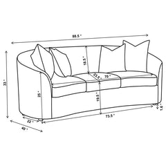 Rainn 3-piece Boucle Upholstered Sloped Arm Sofa Set Latte - 509171-S3