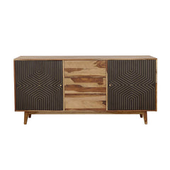 Partridge Rectangular 2-door Server Natural Sheesham and Black - 110575