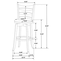 Murphy Ladder Back Pub Height Swivel Bar Stool Dark Cherry and Brown - 181369