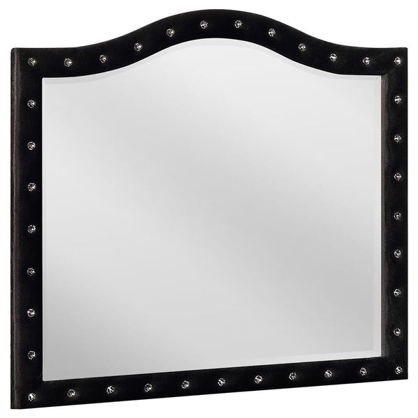 Deanna Button Tufted Dresser Mirror Black - 206104