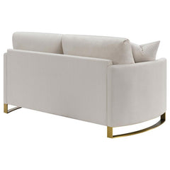 Corliss Upholstered Arched Arm Loveseat Beige - 508822