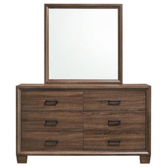 Brandon 6-drawer Dresser with Mirror Medium Warm Brown - 205323M