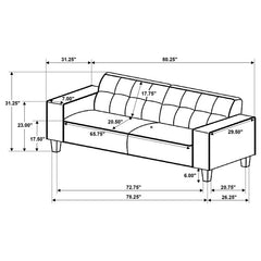 Deerhurst Upholstered Track Arm Tufted Sofa Charcoal - 509641