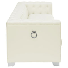 Chaviano Upholstered Track Arm Sofa Pearl White - 505391