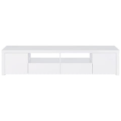 Jude 2-door Engineered Wood 79" TV Stand High Gloss White - 704262