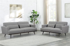 Blake 2-piece Upholstered Track Arm Sofa Set Sharkskin - 511121-S2