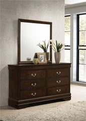 Louis Philippe 6-drawer Dresser with Mirror Cappuccino - 202413M