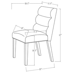 Carla Upholstered Dining Side Chair Stone (Set of 2) - 106683