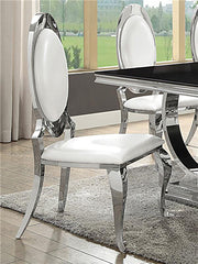 Anchorage Oval Back Side Chairs Cream and Chrome (Set of 2) - 107872N