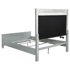 Gunnison Wood Eastern King LED Panel Bed Silver Metallic - 223211KE