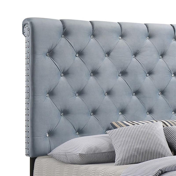 Warner Upholstered Queen Panel Bed Slate Blue - 310041Q