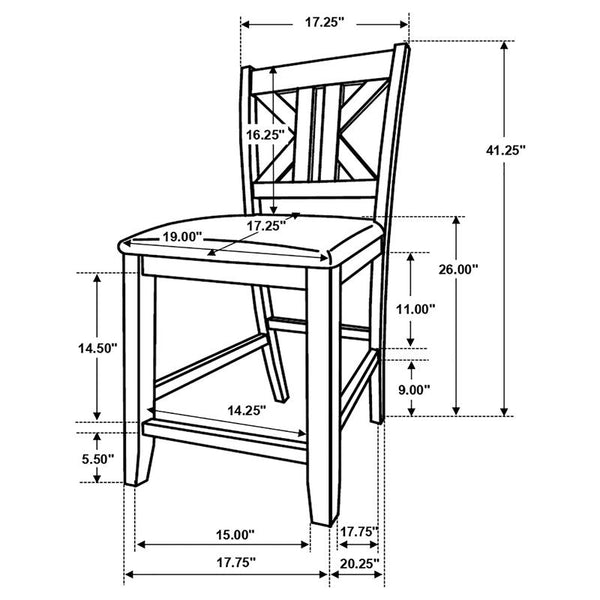Athens 5-piece Counter Height Dining Set Barn Grey - 109858-S5