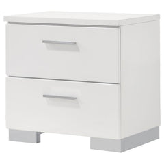 Felicity 2-drawer Nightstand Glossy White - 203502