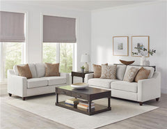 Christine 2-piece Upholstered Sloped Arm Sofa Set Beige - 552061-S2