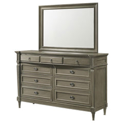 Alderwood 9-drawer Dresser with Mirror French Grey - 223123M