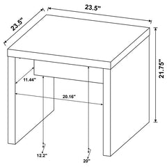 Lynette Square Engineered Wood End Table Mango - 704127