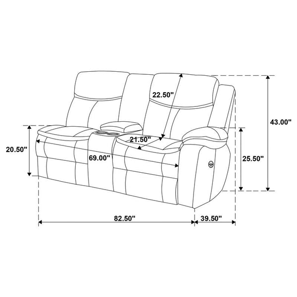 Sycamore Upholstered Power Reclining Sectional Sofa Brown - 610190P