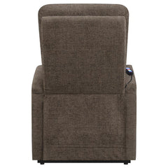 Henrietta Upholstered Power Lift Massage Chair Brown - 609404P