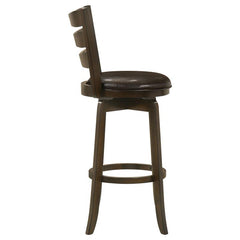 Murphy Ladder Back Pub Height Swivel Bar Stool Dark Cherry and Brown - 181369