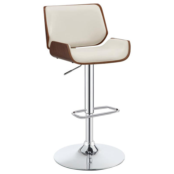 Folsom Upholstered Adjustable Bar Stool Ecru and Chrome - 130503