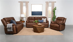 Ellington 3-piece Upholstered Padded Arm Sofa Set Dark Brown - 508281-S3